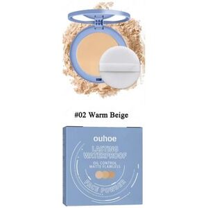 Ouhoe Lasting Waterproof Face Powder 02 Warm Beige Oil Control Matte Flawless